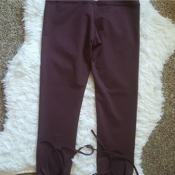 Aerie Ankle Tie Leggings Dark Purple Womens Size Medium - Picture 7 of 8